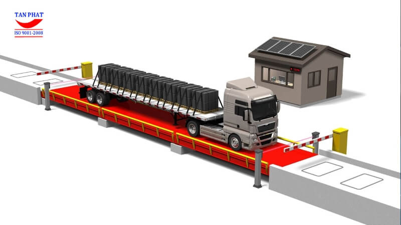 Cân xe tải điện tử - Hình vẽ mô phỏng một trạm cân ô tô điện tử